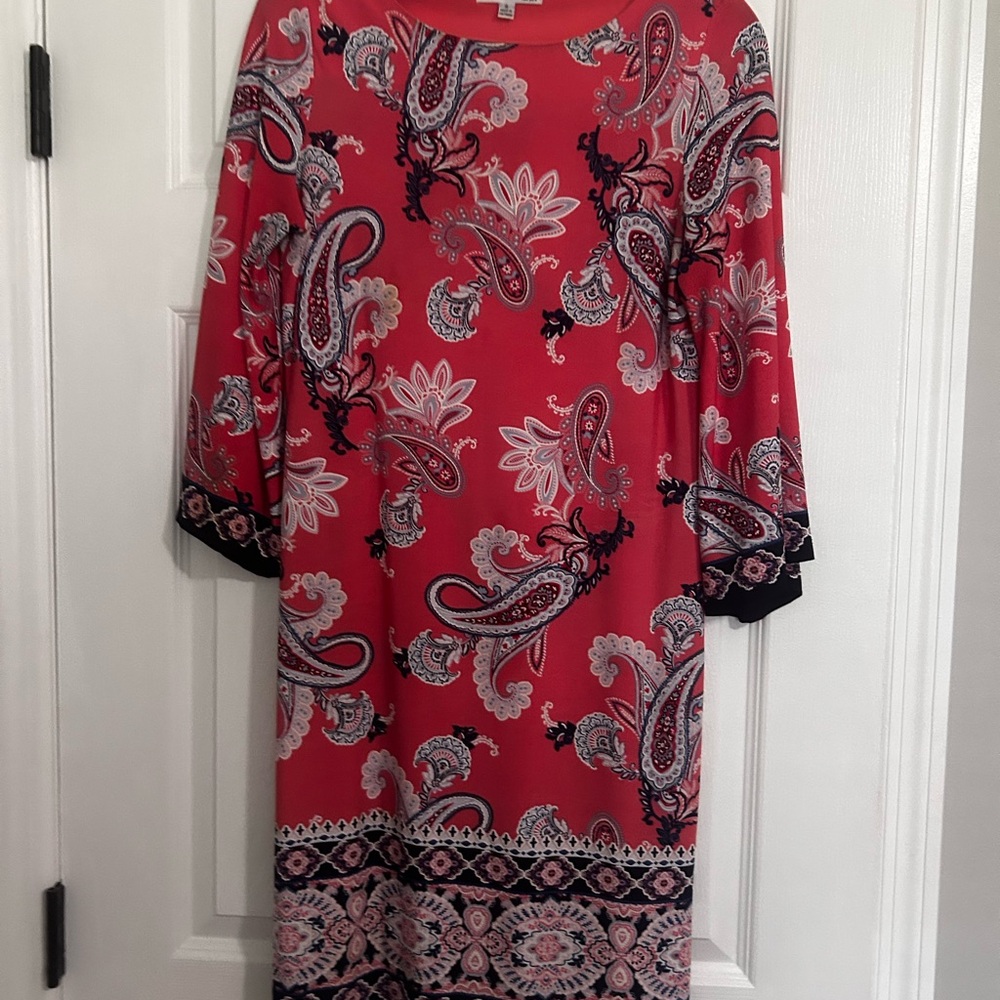 Studio One Vibrant pink and Black Paisley Dress